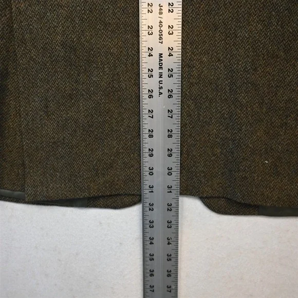 Vtg Polo Ralph Lauren 42R Green Herringbone Tweed 3 Roll 2 Blazer Sport Coat